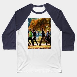 Jogging - Girls Jogging On an Autumn Day Baseball T-Shirt